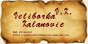 Veliborka Kalanović vizit kartica
